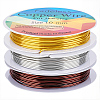 3 Rolls 3 Colors Round Copper Jewelry Wire CWIR-BBC0001-11-7