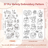 4 Sheets 11.6x8.2 Inch Stick and Stitch Embroidery Patterns DIY-WH0455-191-2