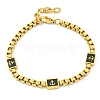 304 Stainless Steel Enamel Box Chain Anchor Link Bracelets for Women BJEW-G717-15G-1