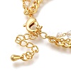 Butterfly Brass Glass Beads Card Paper Chain Bracelets BJEW-L696-016G-3