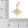 Rack Plating Brass Micro Pave Clear Cubic Zirconia Charms KK-Z060-08G-02-3