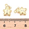 Christmas Theme Brass Micro Pave Clear Cubic Zirconia Charms KK-T073-08G-3