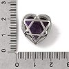 Brass Pave Natural Mixed Gemstone Heart Multi-Strand Links G-B149-13P-4