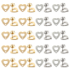 SUNNYCLUE 40Pcs 2 Color 201 Stainless Steel Heart Stud Earring Findings STAS-SC0005-30-1