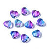 Two Tone Transparent Spray Painted Glass Beads X-GGLA-S054-012D-02-1