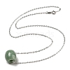 Natural Jadeite Bead Pendant Neclaces NJEW-H026-01P-2