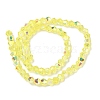 Electroplate Transparent Glass Beads Strands EGLA-K015-18F-2