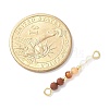 Faceted Round Natural Mixed Gemstone Beaded Connector Charms PALLOY-JF03530-5