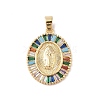 Brass Cubic Zirconia Pendants KK-Z050-27G-02-1