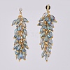 Electroplate Glass Cluster Beads Dangle Stud Earrings EJEW-JE03824-3
