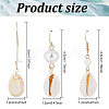 ANATTASOUL 3 Pairs 3 Style Narural Shell Dangle Earrings EJEW-AN0001-70-2