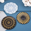 4Pcs 4 Style DIY Silicone Mandala Pattern Coaster Molds DIY-TA0006-42-13