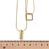 316 Surgical Stainless Steel Double Layer Column & Square Pendant Necklaces NJEW-P324-04G-3