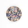 Flower Pattern Printed Glass Cabochon GGLA-R037-18mm-05-1