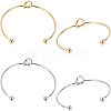 Unicraftale 4Pcs 2 Colors 304 Stainless Steel Love Knot Cuff Bangle Making MAK-UN0001-38-1