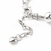 Alloy Heart Charm European Bracelet with Snake Chains BJEW-JB08046-02-5
