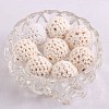 Handmade Woolen Macrame Wooden Pom Pom Ball Beads MAKN-PW0001-048A-1