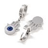 Hamsa Hand with Evil Eye 304 Stainless Steel Dangle Earrings EJEW-L283-069P-2