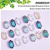 HOBBIESAY 18Pcs 6 Colors Embossed Glass Rhinestone Charms GLAA-HY0001-02-4