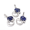 Natural Lapis Lazuli Kitten Pendants G-L512-R01-1