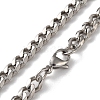 304 Stainless Steel Cuban Link Chain Necklaces for Men NJEW-B117-01F-P-1