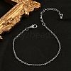 Brass Rolo Chain Bracelets for Women BJEW-G735-05P-1