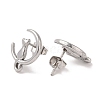 Non-Tarnish 3 Pairs 304 Stainless Steel Moon Cat Stud Earrings for Women EJEW-K279-05P-4