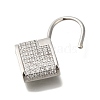 Rack Plating Brass Micro Pave Clear Cubic Zirconia Clasps KK-H512-02P-2