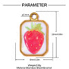Printed 304 Stainless Steel with Enamel Pendants SA-OY002-77G-2