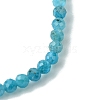 3mm Natural Apatite Faceted Round Beaded Stretch Bracelets for Women BJEW-JB10842-03-3