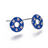 Brass Micro Pave Cubic Zirconia Ear Studs EJEW-F209-04A-P-1