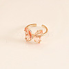 Butterfly Brass Glass Cuff Rings WGB6B8C-06-1