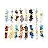 16Pcs 16 Styles Mixed Gemstone Chip Beaded with Brass Star Connector Charms PALLOY-JF03064-02-1