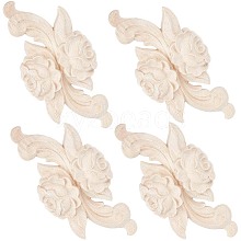 Wood Carved Appliques DIY-WH0032-28