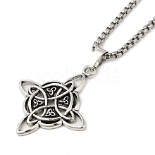 201 Stainless Steel Pendant Necklaces NJEW-G118-02AS