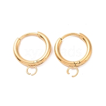 PVD Vacuum Plating 304 Stainless Steel Huggie Hoop Earring Findings X-STAS-J400-36G