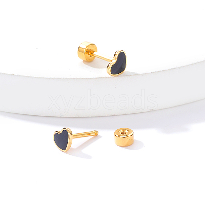 201 Stainless Steel Heart Screw Stud Earrings CN3729-6-1
