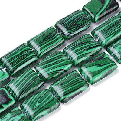Synthetic Malachite Beads Strands G-T063-01-1
