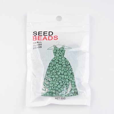 6/0 Opaque Colors Lustered Round Glass Seed Beads X-SEED-A012-4mm-127-1