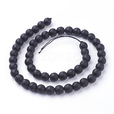 Synthetic Black Stone Beads Strands X-G-C059-8mm-1-1
