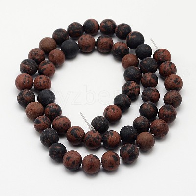 Natural Mahogany Obsidian Beads Strands G-D681-12mm-1