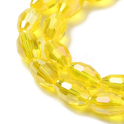 Transparent Electroplate Glass Beads Strands EGLA-A037-T6x8mm-B07-1