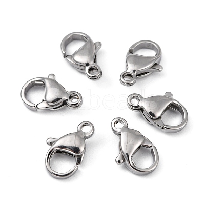 Tarnish Resistant Polished 316 Surgical Stainless Steel Lobster Claw Clasps X-STAS-R072-11A-1