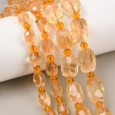 Heated Natural Citrine Beads Strands G-Z147-B01-03-1