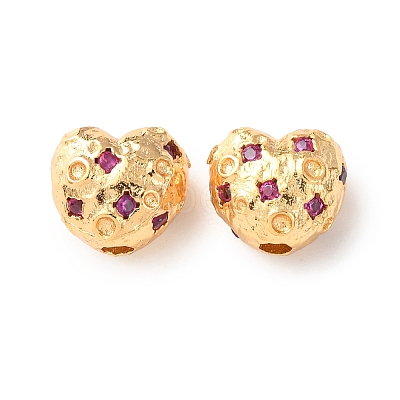 Brass Pave Cubic Zirconia Beads KK-C157-38G-1