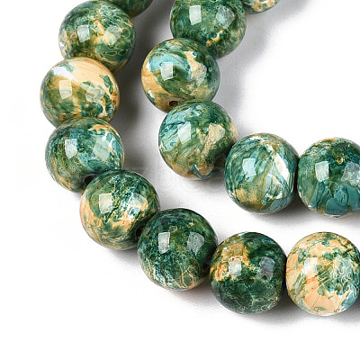 Baking Paint Glass Beads Strands DGLA-N016-10mm-07-1