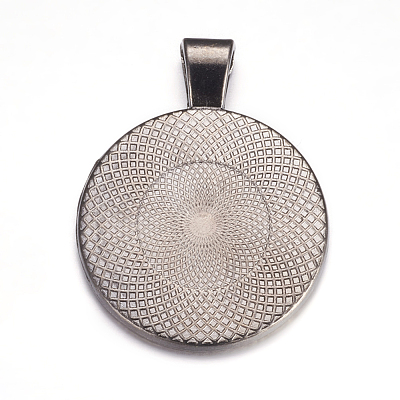 Metal Alloy Pendant Cabochon Settings X-PALLOY-A15654-B-1