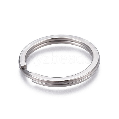Tarnish Resistant 304 Stainless Steel Split Key Ring Clasps STAS-L226-007F-1