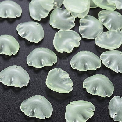 Transparent Baking Paint Imitation Jade Glass Pendants DGLA-Q025-001D-1