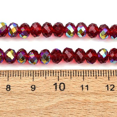 Electroplate Transparent Glass Beads Strands EGLA-A046-01B-09-1